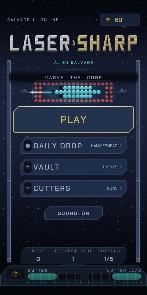 The Laser Sharp title screen